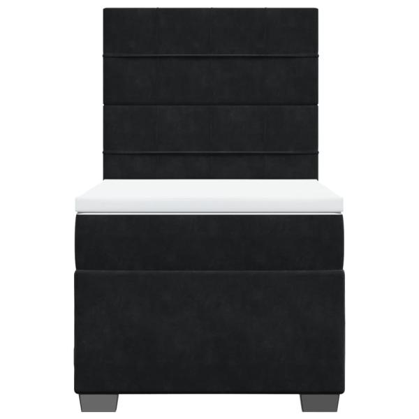 Boxspringbett mit Matratze Schwarz 90x200 cm Samt