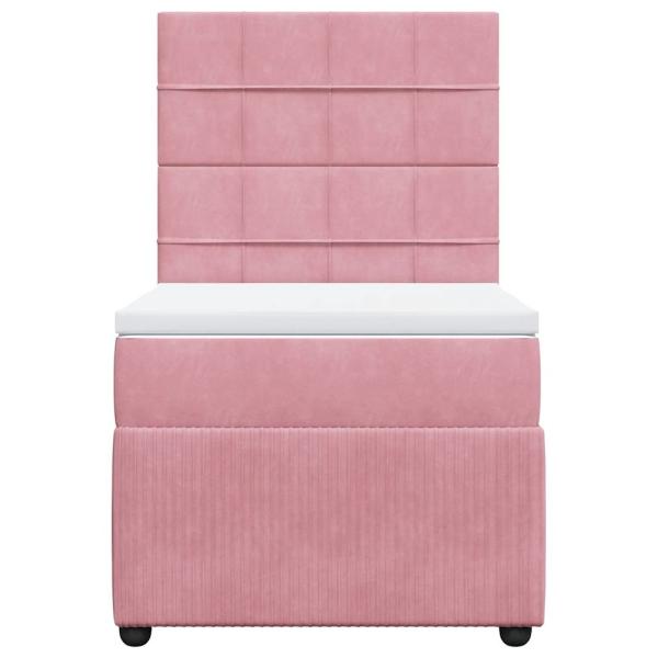 Boxspringbett mit Matratze Rosa 90x190 cm Samt