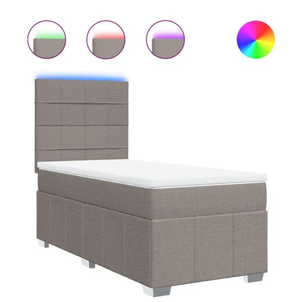 Boxspringbett mit Matratze Taupe 80x200 cm Stoff