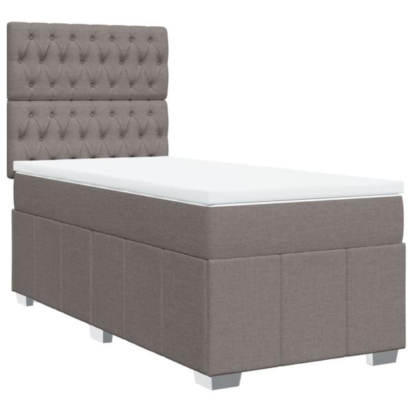 Boxspringbett mit Matratze Taupe 80x200 cm Stoff