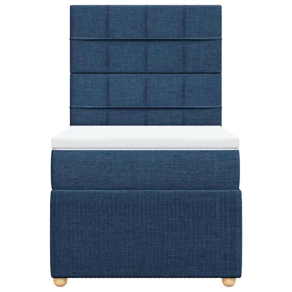 Boxspringbett mit Matratze Blau 80x200 cm Stoff