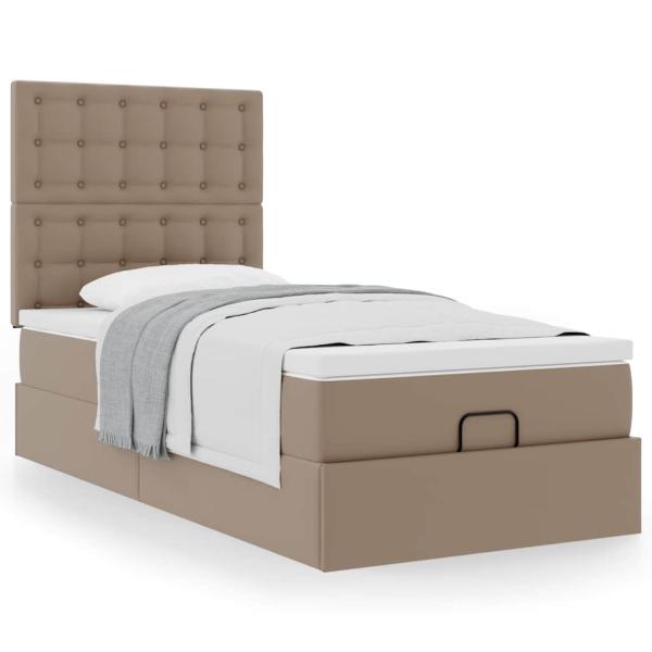Ottoman-Bett mit Matratze Cappuccino-Braun 80x200 cm Kunstleder
