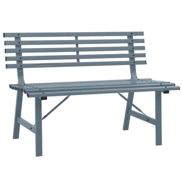 Gartenbank 110 cm Stahl Grau