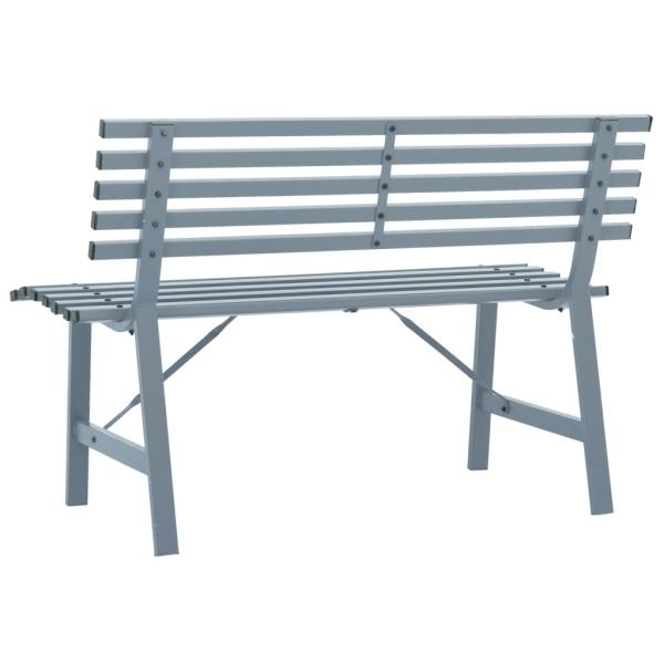 Gartenbank 110 cm Stahl Grau