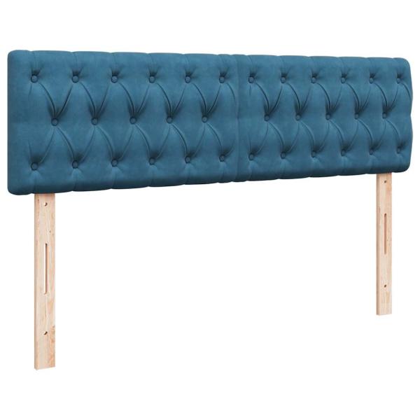 Ottoman-Bett mit Matratze & LEDs Dunkelblau 140x200 cm Samt