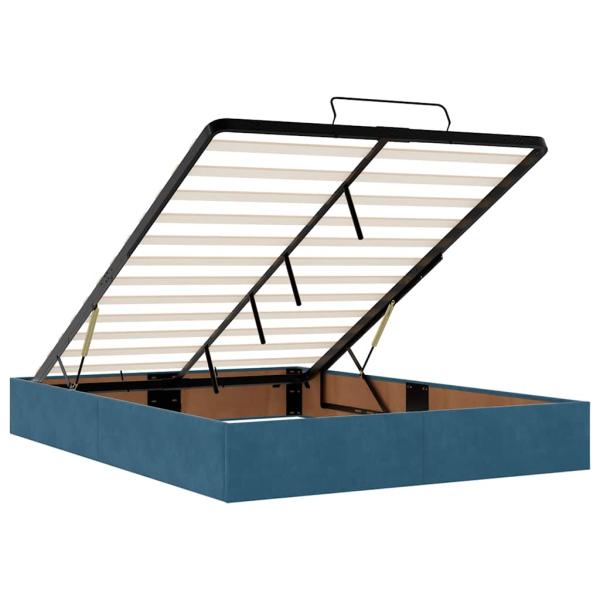 Ottoman-Bett mit Matratze Dunkelblau 140x200 cm Samt