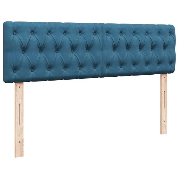 Ottoman-Bett mit Matratze Dunkelblau 140x200 cm Samt