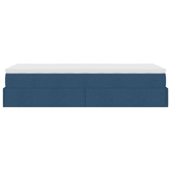 ARDEBO.de - Ottoman-Bett mit Matratze Blau 80x200 cm Stoff