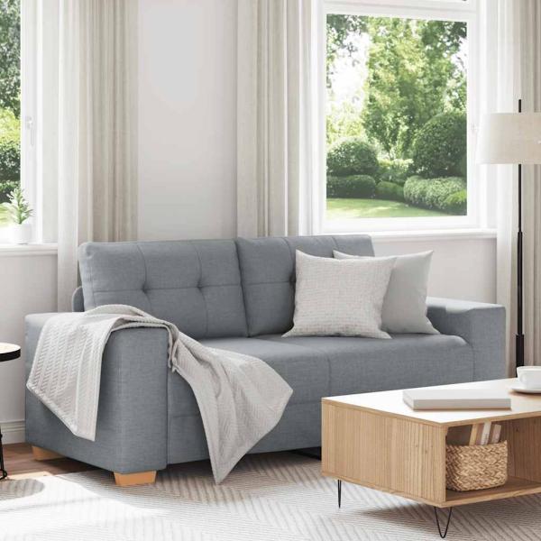 ARDEBO.de - Zweisitzer-Sofa Hellgrau 140 cm Stoff