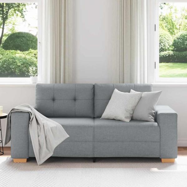 Zweisitzer-Sofa Hellgrau 140 cm Stoff