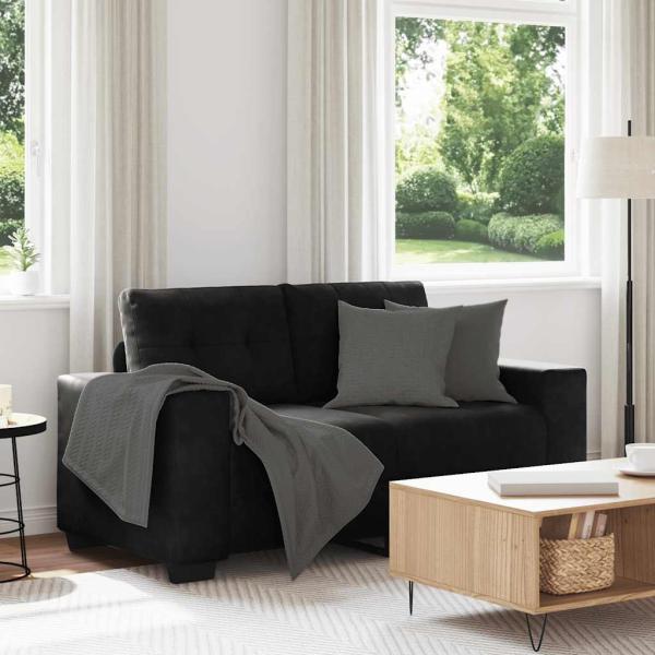 ARDEBO.de - Zweisitzer-Sofa Schwarz 120 cm Samt
