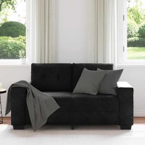 Zweisitzer-Sofa Schwarz 120 cm Samt