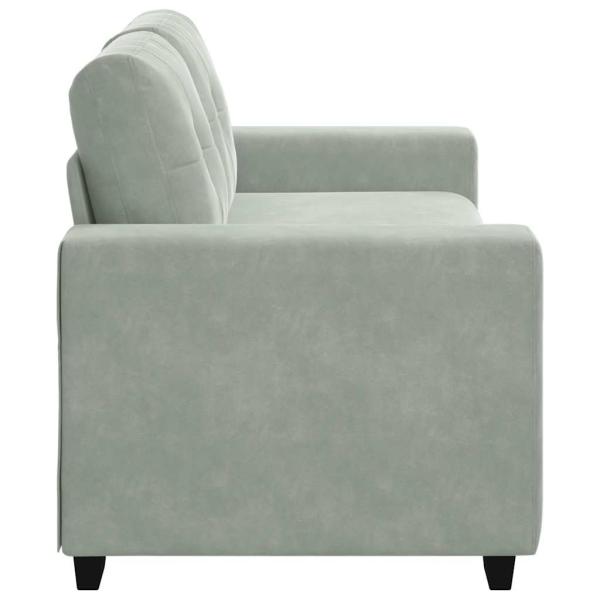 Zweisitzer-Sofa Hellgrau 140 cm Samt