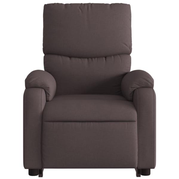 Massagesessel mit Aufstehhilfe Dunkelbraun Stoff