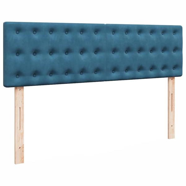 Ottoman-Bett mit Matratze & LEDs Dunkelblau 140x200 cm Samt