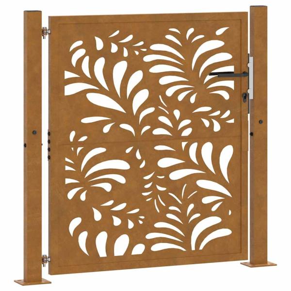 Gartentor 105x105 cm Wetterfester Stahl Wellen-Design