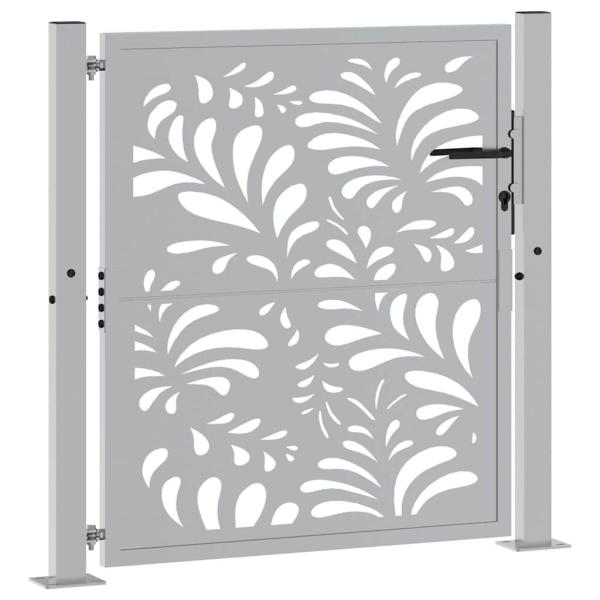Gartentor 105x105 cm Wetterfester Stahl Wellen-Design
