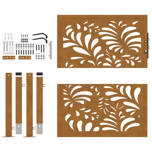 Gartentor 105x105 cm Wetterfester Stahl Wellen-Design