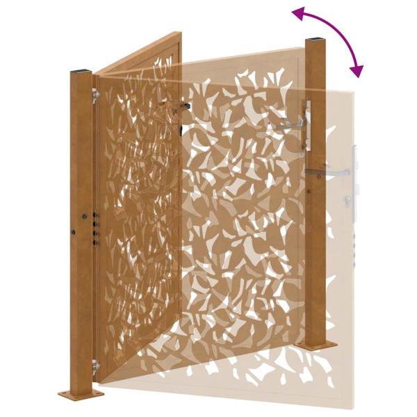 Gartentor 105x105 cm Wetterfester Stahl Wellen-Design