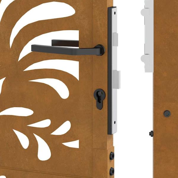 Gartentor 105x105 cm Wetterfester Stahl Wellen-Design