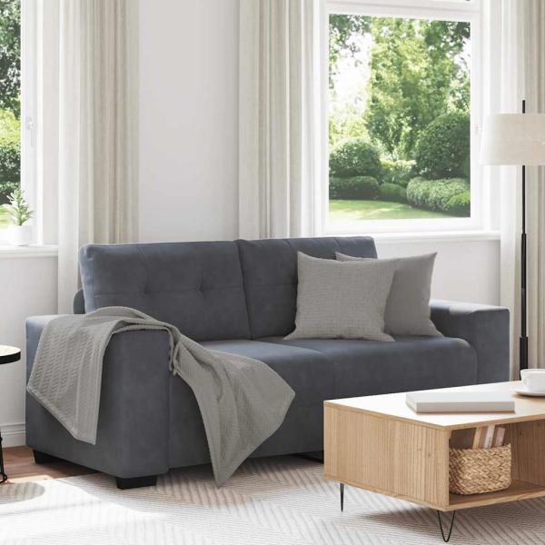 ARDEBO.de - Zweisitzer-Sofa Dunkelgrau 140 cm Samt
