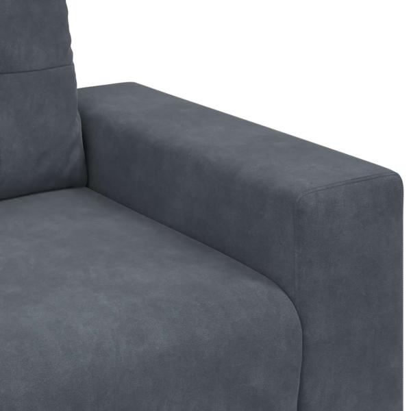 Zweisitzer-Sofa Dunkelgrau 140 cm Samt