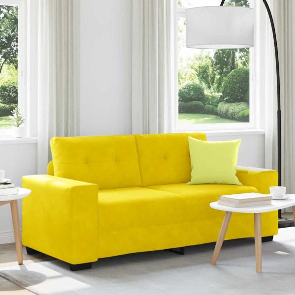 ARDEBO.de - Zweisitzer-Sofa Gelb 140 cm Samt