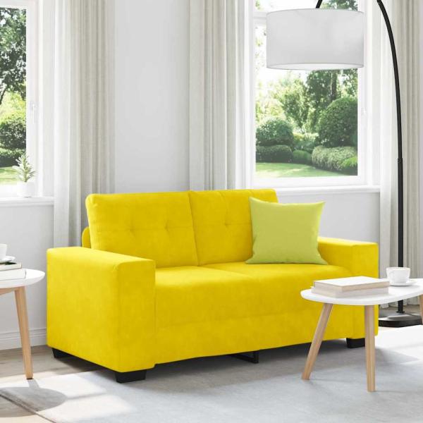 ARDEBO.de - Zweisitzer-Sofa Gelb 120 cm Samt