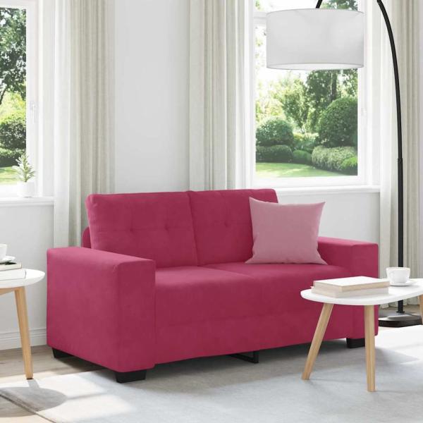 ARDEBO.de - Zweisitzer-Sofa Weinrot 120 cm Samt