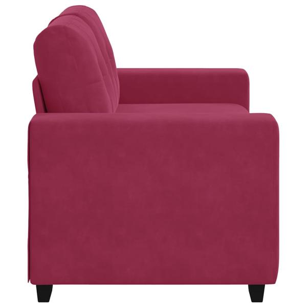 Zweisitzer-Sofa Weinrot 120 cm Samt