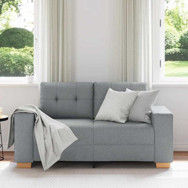 ARDEBO.de - Zweisitzer-Sofa Hellgrau 120 cm Stoff