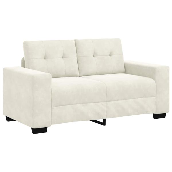 ARDEBO.de - Zweisitzer-Sofa Creme 120 cm Samt