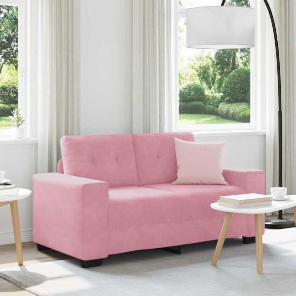 ARDEBO.de - Zweisitzer-Sofa Rosa 120 cm Samt