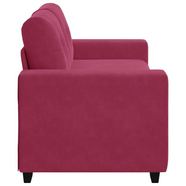 Zweisitzer-Sofa Weinrot 140 cm Samt