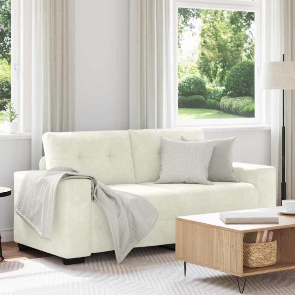 ARDEBO.de - Zweisitzer-Sofa Creme 140 cm Samt