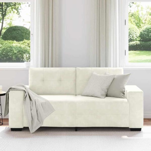 Zweisitzer-Sofa Creme 140 cm Samt