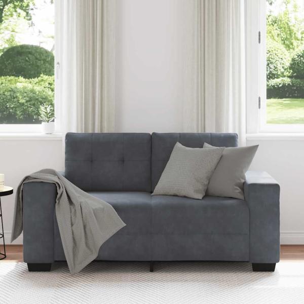 Zweisitzer-Sofa Dunkelgrau 120 cm Samt