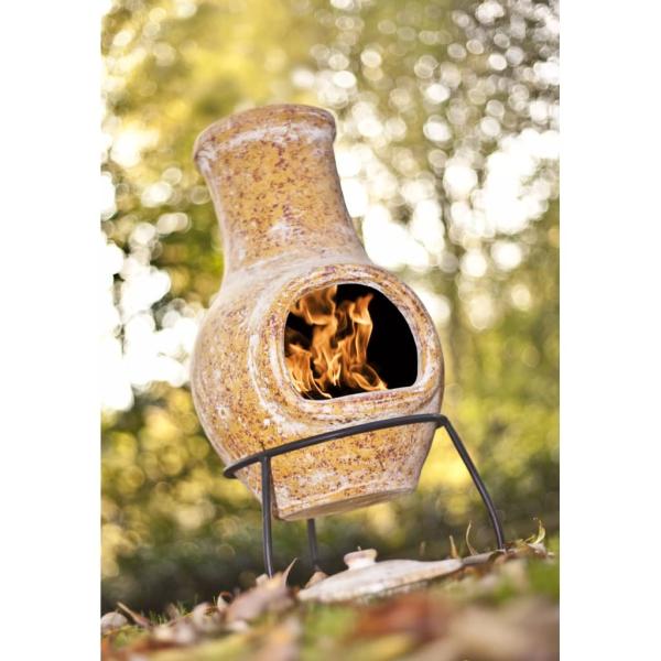 RedFire Gartenkamin Tampico Gelb 31x31x68 cm Ton