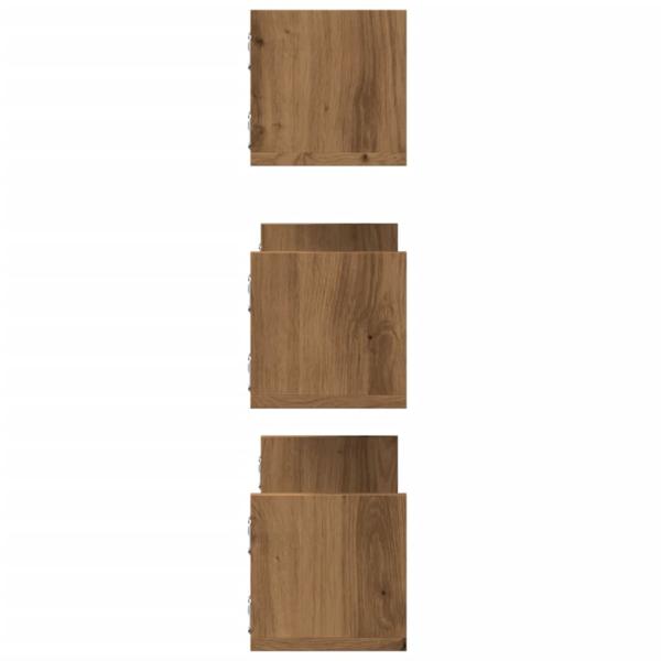 Wandregale 3 Stk. Artisan-Eiche 58x18x18 cm Holzwerkstoff
