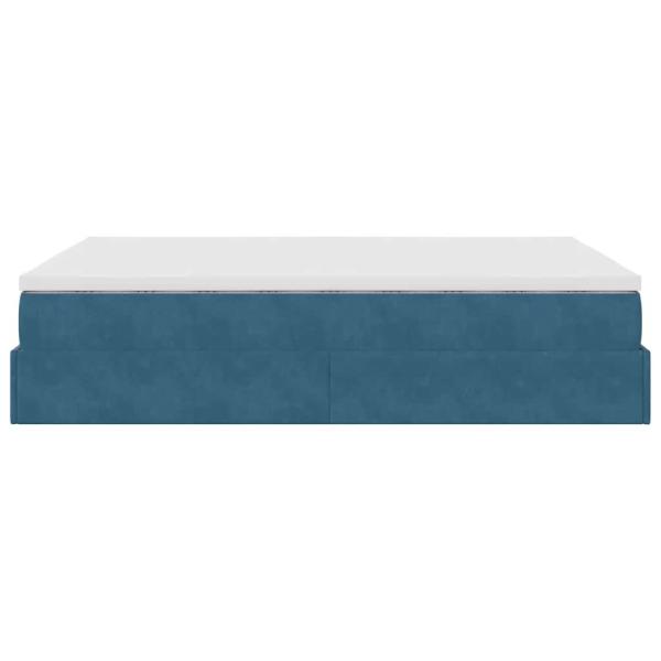 Ottoman-Bett mit Matratze Dunkelblau 140x200 cm Samt