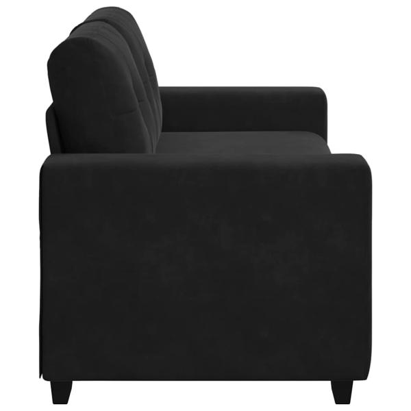 Zweisitzer-Sofa Schwarz 140 cm Samt