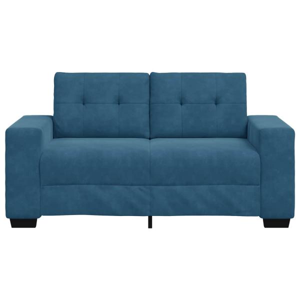 Zweisitzer-Sofa Blau 120 cm Samt