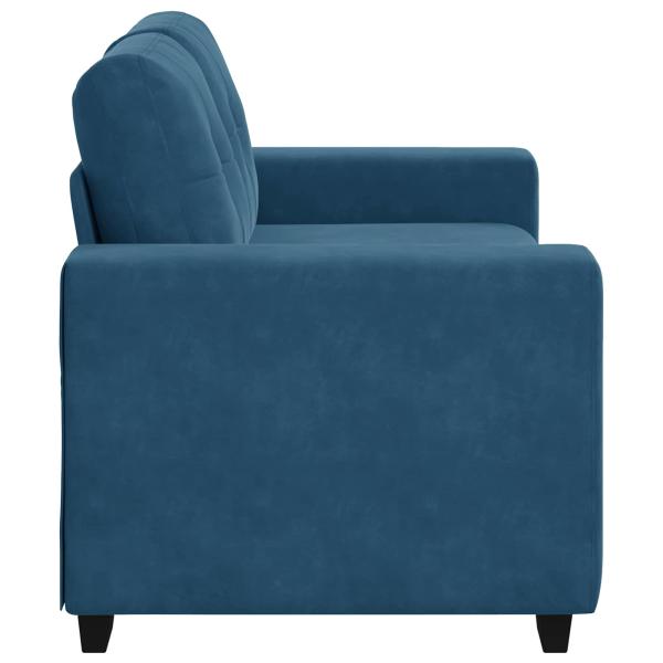 Zweisitzer-Sofa Blau 120 cm Samt