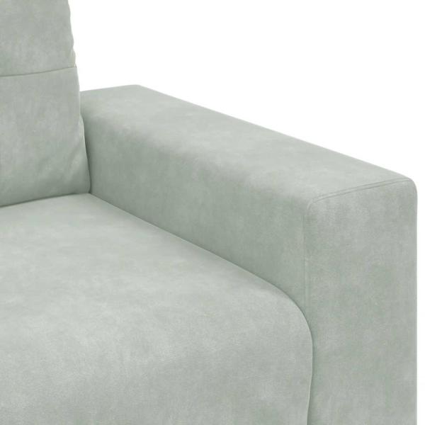Zweisitzer-Sofa Hellgrau 120 cm Samt