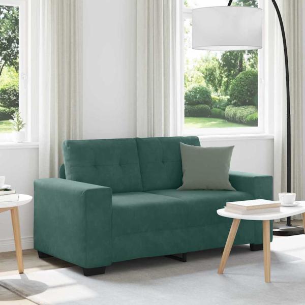 ARDEBO.de - Zweisitzer-Sofa Dunkelgrün 120 cm Samt