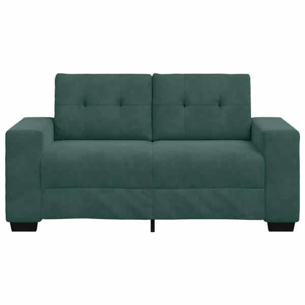 Zweisitzer-Sofa Dunkelgrün 120 cm Samt