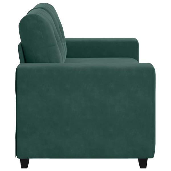 Zweisitzer-Sofa Dunkelgrün 120 cm Samt