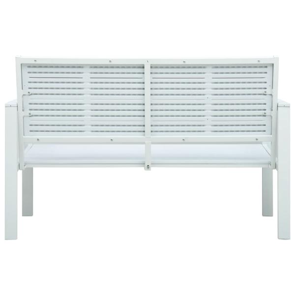 Gartenbank 120 cm HDPE Weiß Holz-Optik