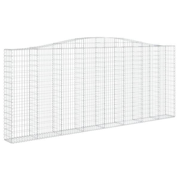 Gabionen mit Hochbogen 2 Stk. 400x30x160/180cm Verzinktes Eisen