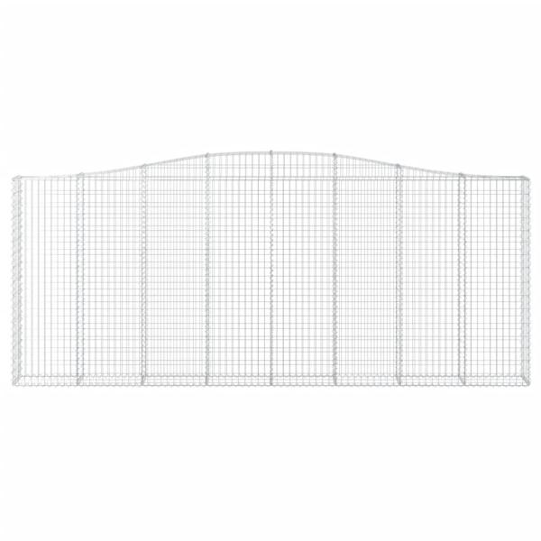 Gabionen mit Hochbogen 2 Stk. 400x30x160/180cm Verzinktes Eisen